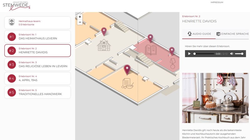 Vielschichtige Informationen über die beiden Heimathäuser lassen sich mittels der neuen App abrufen. Grafik/ Gemeinde Stemwede