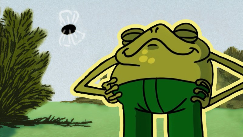 Ein Frosch mit grüner Hose ist der Hauptprotagonist im plattdeutschen Gedicht „Dat Pöggsken“. Es gilt als das bekannteste Gedicht von Augustin Wibbelt. Foto/ LWL